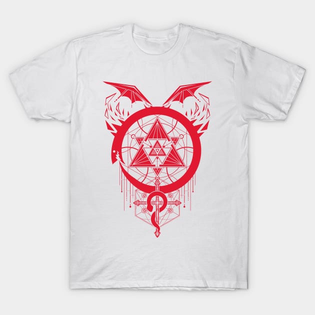 Red Snakes of Alchemy T-Shirt by njonestees